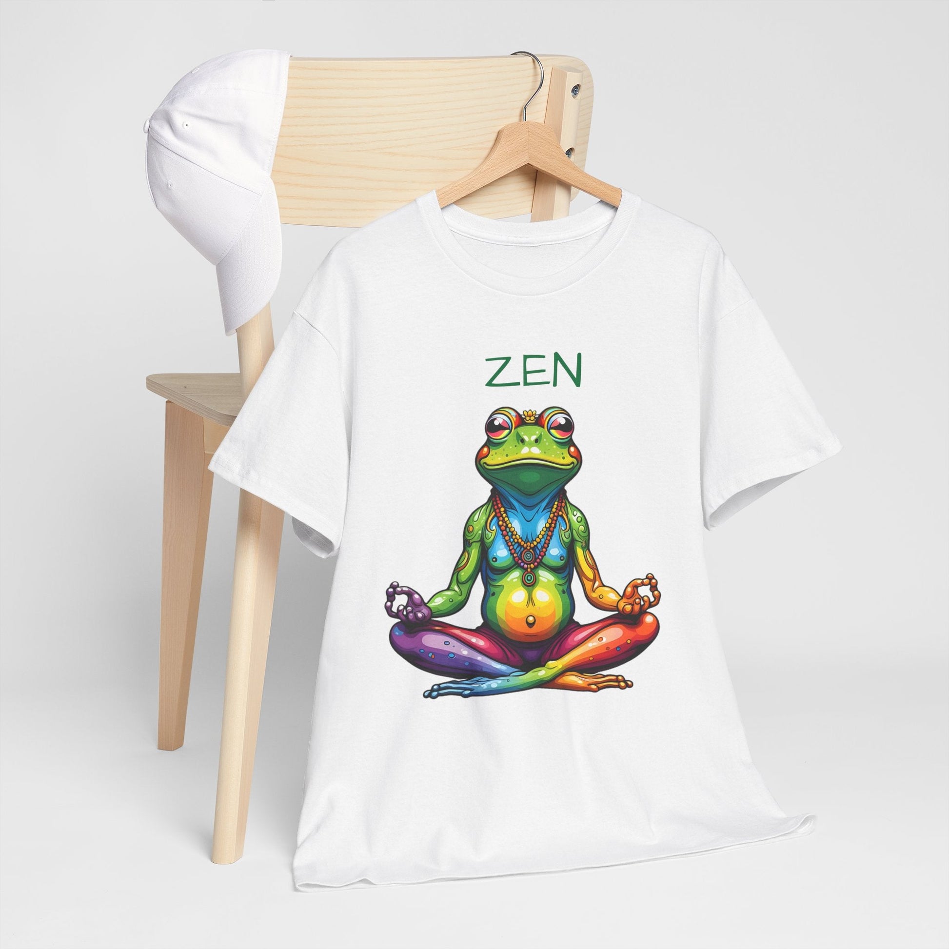 Zen Frog Meditation Tee for Women | Relaxed Fit Cotton Yoga Shirt - Sublimegifts4u.com