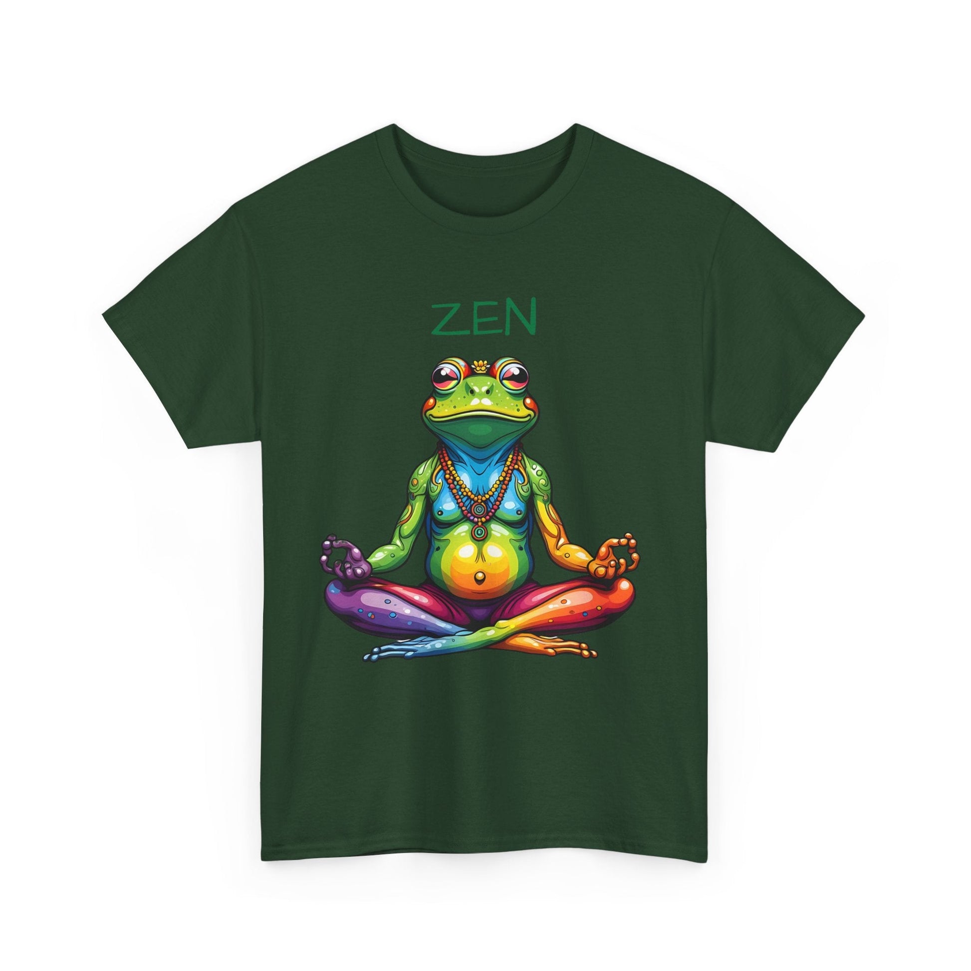 Zen Frog Meditation Tee for Women | Relaxed Fit Cotton Yoga Shirt - Sublimegifts4u.com