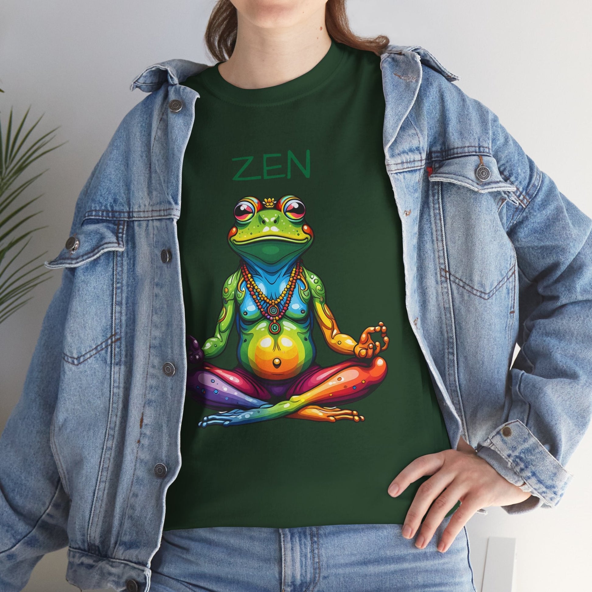 Zen Frog Meditation Tee for Women | Relaxed Fit Cotton Yoga Shirt - Sublimegifts4u.com